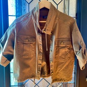 Ralph Lauren Army Green Shortsleeve Utility Safari Button-Up Jacket